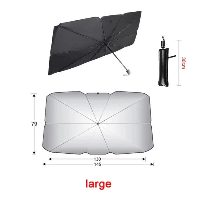 Car Umbrella XT β a high-quality car umbrella sun shade cover designed for UV and heat protection. Blocks up to 99% of harmful UV rays, reduces interior temperatures, and features a compact, foldable design for easy storage. Perfect for windshield coverage and sun damage prevention.