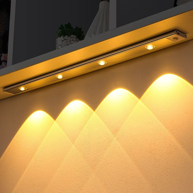 LED Multi-Functional Motion Sensor Light – an energy-efficient, dual motion sensor LED light with customizable brightness for indoor and outdoor use. Ideal for hallways, staircases, and closets, with hands-free activation and multiple lighting modes for enhanced convenience and security.