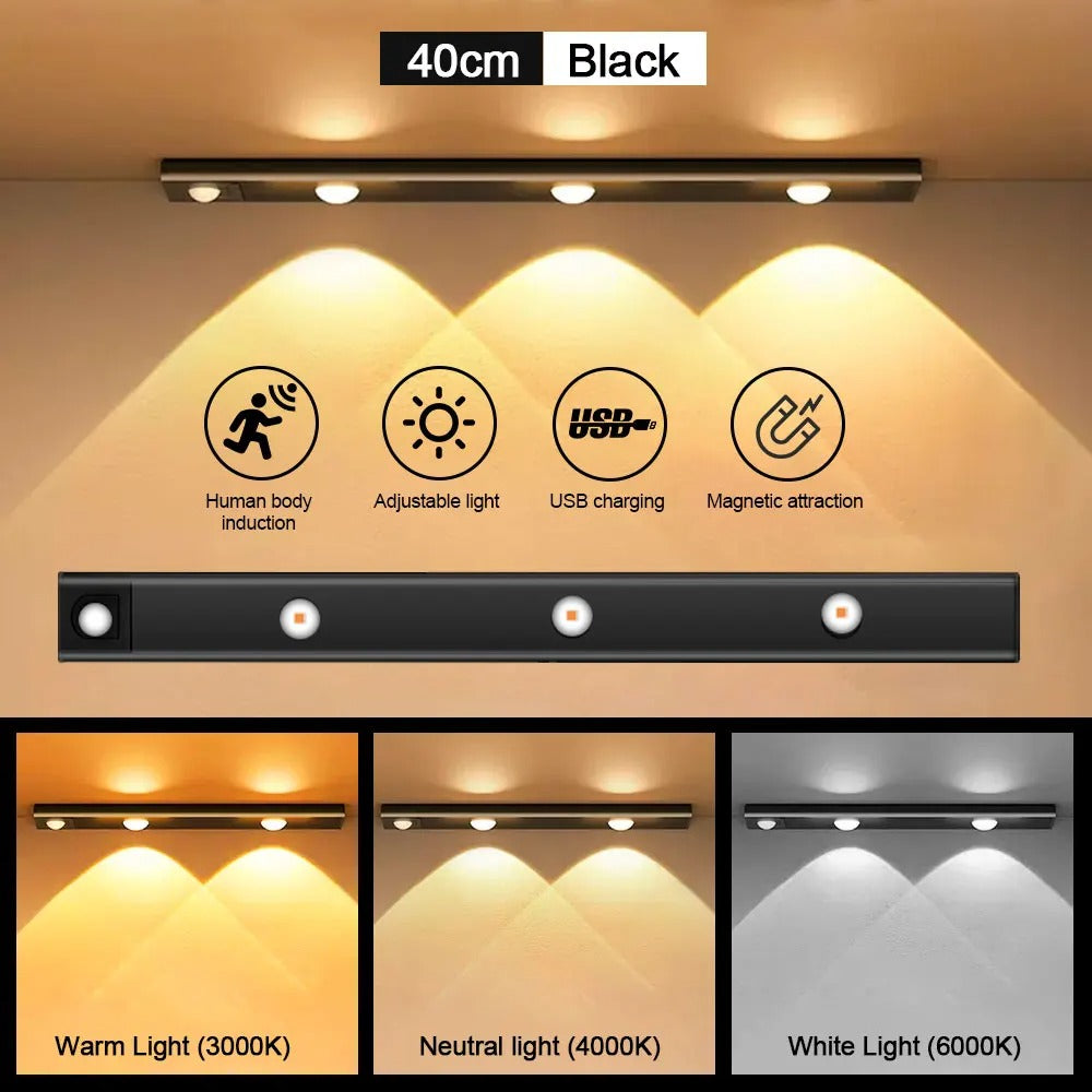 LED Multi-Functional Motion Sensor Light – an energy-efficient, dual motion sensor LED light with customizable brightness for indoor and outdoor use. Ideal for hallways, staircases, and closets, with hands-free activation and multiple lighting modes for enhanced convenience and security.