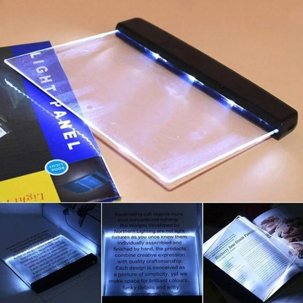 LED Tablet Book Light β a portable, glare-free reading lamp with adjustable brightness settings. Designed for books, tablets, and notebooks, it provides natural daylight illumination to reduce eye strain. Ideal for students, professionals, and nighttime reading.