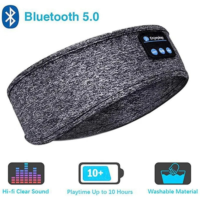 Sports Sleeping Bluetooth Headband β a wireless, breathable Bluetooth sports headband with built-in headphones for workouts, sleep, and travel. Provides up to 10 hours of music playback, doubles as a sleep mask, and ensures a secure, comfortable fit.