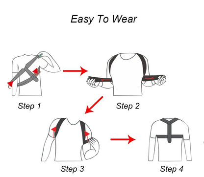  Adjustable Posture Corrector Belt – a unisex, breathable back support belt designed to improve posture and reduce muscle strain. Adjustable straps ensure a secure fit for waist and upper back support, ideal for daily wear and long hours of sitting or standing.