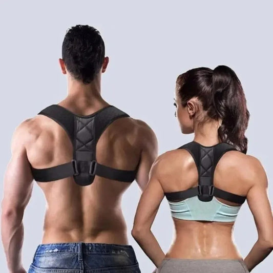  Adjustable Posture Corrector Belt – a unisex, breathable back support belt designed to improve posture and reduce muscle strain. Adjustable straps ensure a secure fit for waist and upper back support, ideal for daily wear and long hours of sitting or standing.