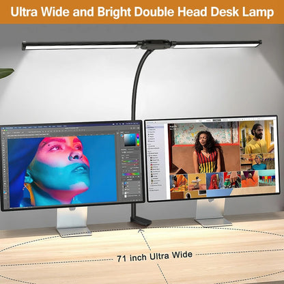 LED Double Headed Desk Lamp – a modern, energy-efficient double head desk lamp with adjustable brightness and color temperature. Features flexible arms for customizable positioning and glare-free illumination, perfect for work, reading, or multitasking.