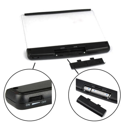  LED Tablet Book Light – a portable, glare-free reading lamp with adjustable brightness settings. Designed for books, tablets, and notebooks, it provides natural daylight illumination to reduce eye strain. Ideal for students, professionals, and nighttime reading.