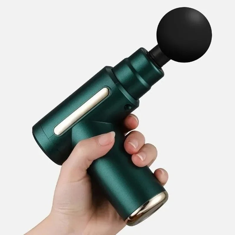Mini Massage Gun XT – a compact, portable mini massage gun with 4 attachments for targeted muscle relief. Features adjustable speed settings, a quiet yet powerful motor, and a long-lasting rechargeable battery. Ideal for athletes, fitness enthusiasts, and everyday relaxation.