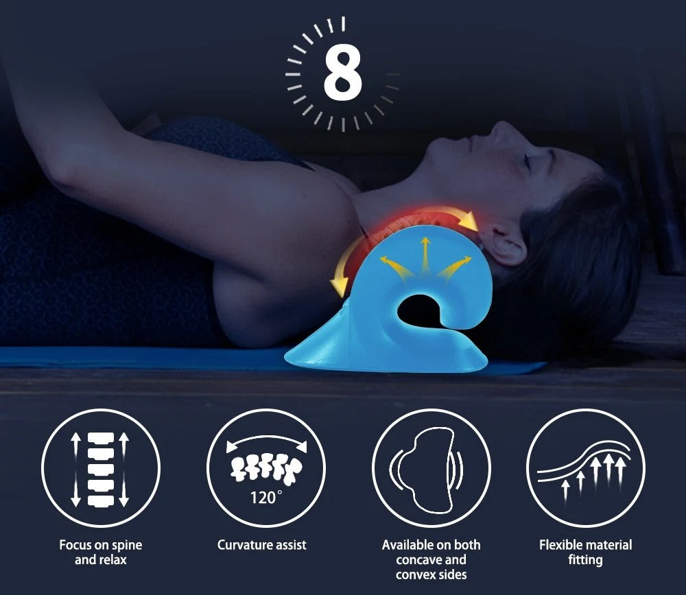  Neck and Shoulder Decompression Device – a contoured cervical neck decompression device designed to relieve tension, improve posture, and promote relaxation. Lightweight, portable, and made with soft, breathable fabric for comfort at home, office, or travel.