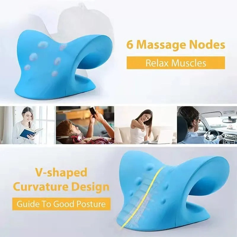  Neck and Shoulder Decompression Device – a contoured cervical neck decompression device designed to relieve tension, improve posture, and promote relaxation. Lightweight, portable, and made with soft, breathable fabric for comfort at home, office, or travel.