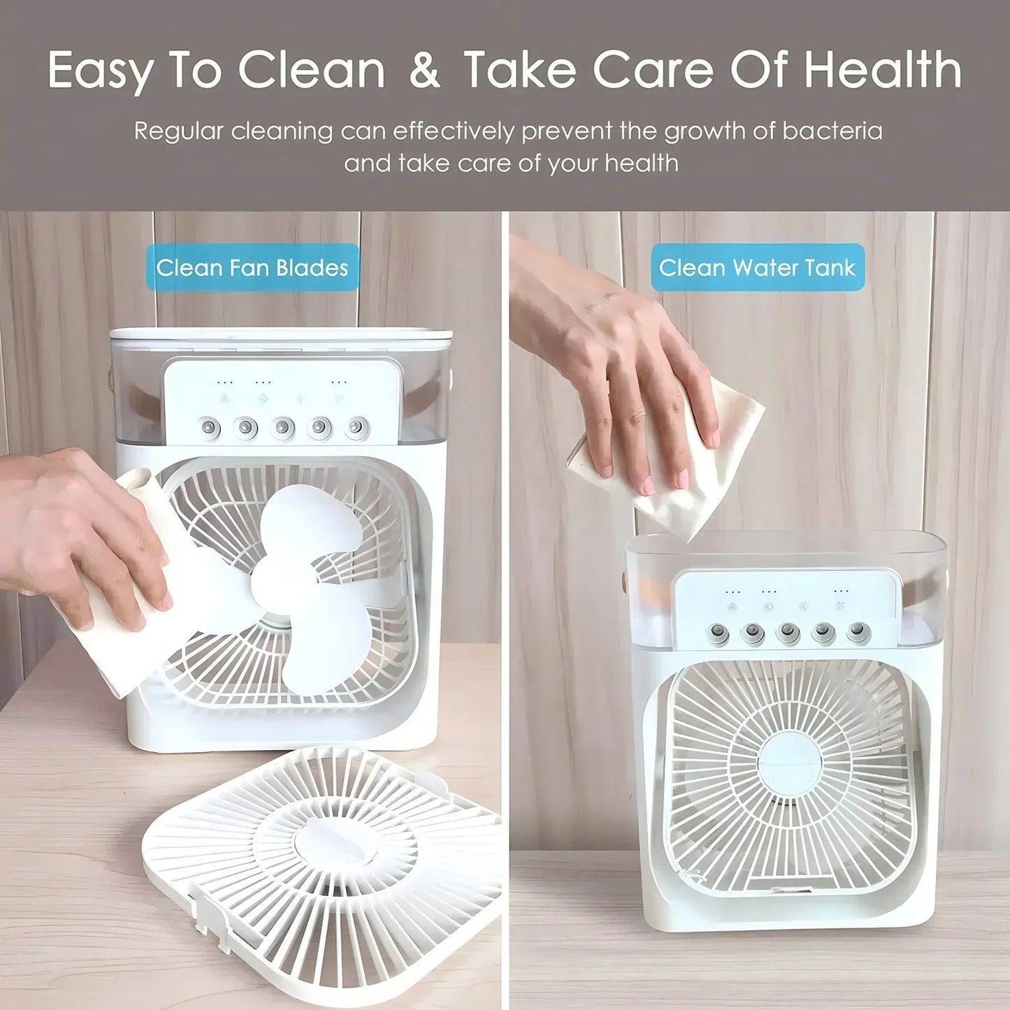 Portable Cooling Fan XT – a compact, lightweight portable cooling fan for room, office, or travel. Features XT Cooling Core technology for quiet, efficient airflow, USB power compatibility, adjustable fan speeds, and a built-in LED night light for added convenience.