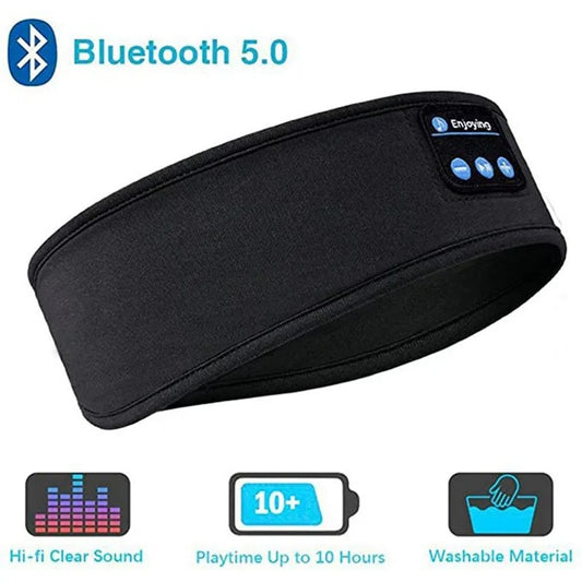 Sports Sleeping Bluetooth Headband – a wireless, breathable Bluetooth sports headband with built-in headphones for workouts, sleep, and travel. Provides up to 10 hours of music playback, doubles as a sleep mask, and ensures a secure, comfortable fit.