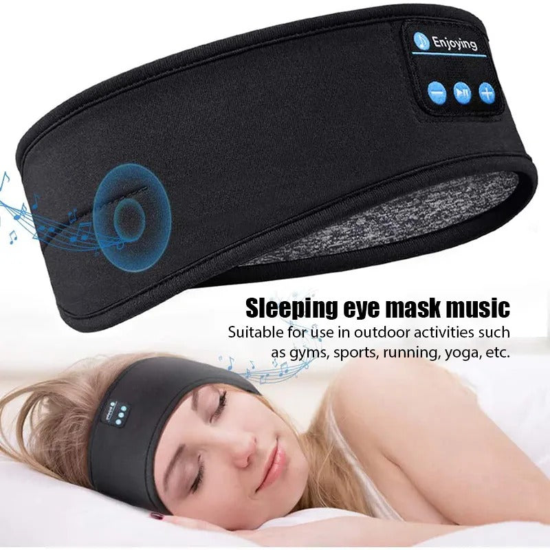 Sports Sleeping Bluetooth Headband – a wireless, breathable Bluetooth sports headband with built-in headphones for workouts, sleep, and travel. Provides up to 10 hours of music playback, doubles as a sleep mask, and ensures a secure, comfortable fit.