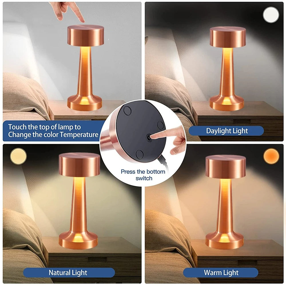 Table Lamp Touch Decor – stylish and functional with touch control for easy brightness adjustment. Features a sleek, modern design, durable construction, and warm ambient lighting, perfect for living rooms, bedrooms, or cozy spaces.