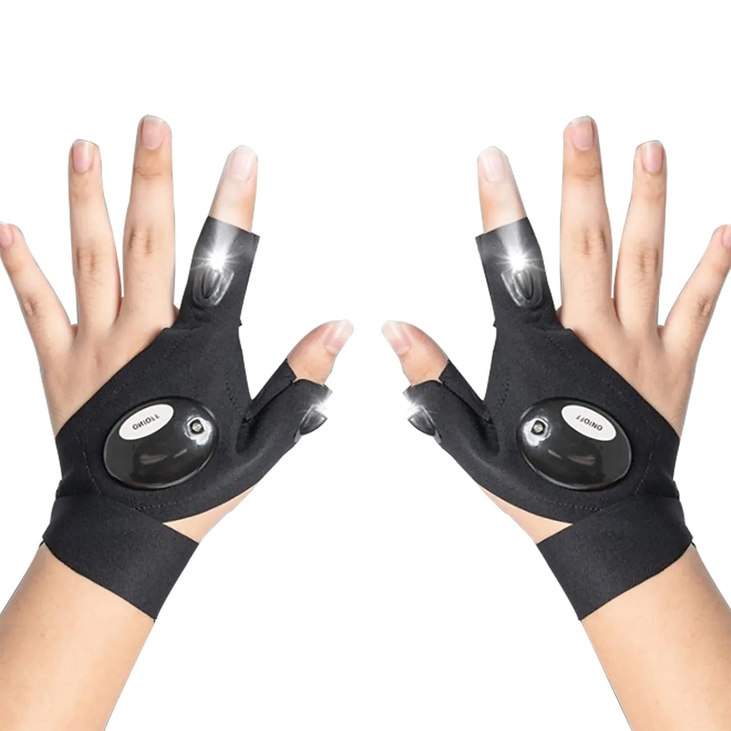 Waterproof Gloves with LED Flashlight