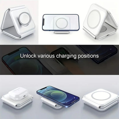 3-IN-1 Wireless Charger - Fast Charging Foldable Dock Station